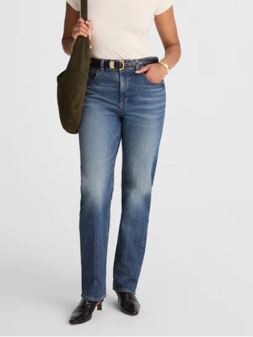 NWT Madewell Curvy Longline Straight Jeans Size 28 High Rise